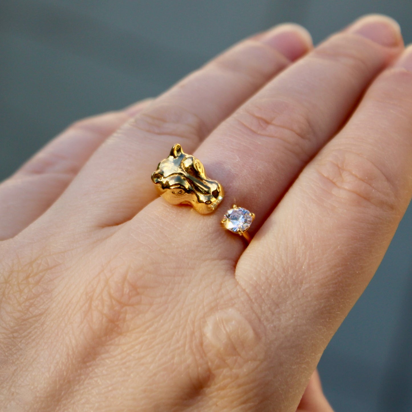 Hippo Ring Gold