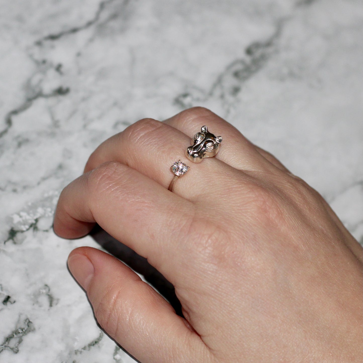 Hippo Ring Silver