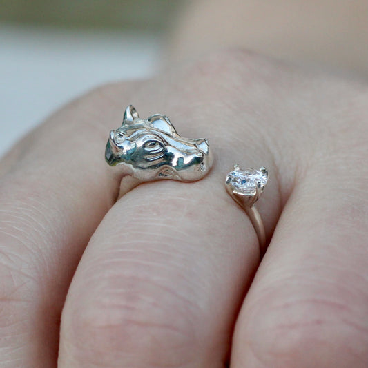 Hippo Ring Silver