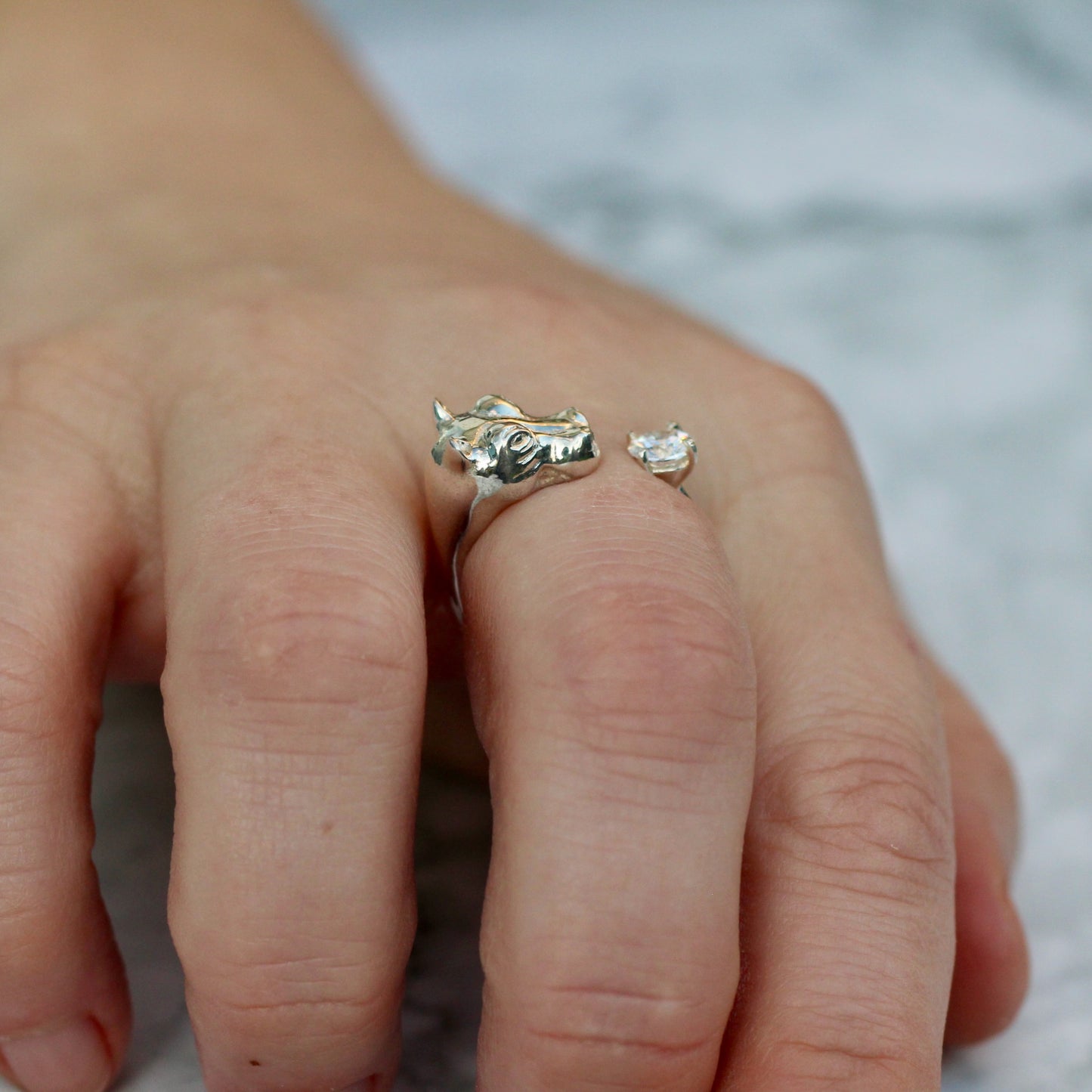 Hippo Ring Silver