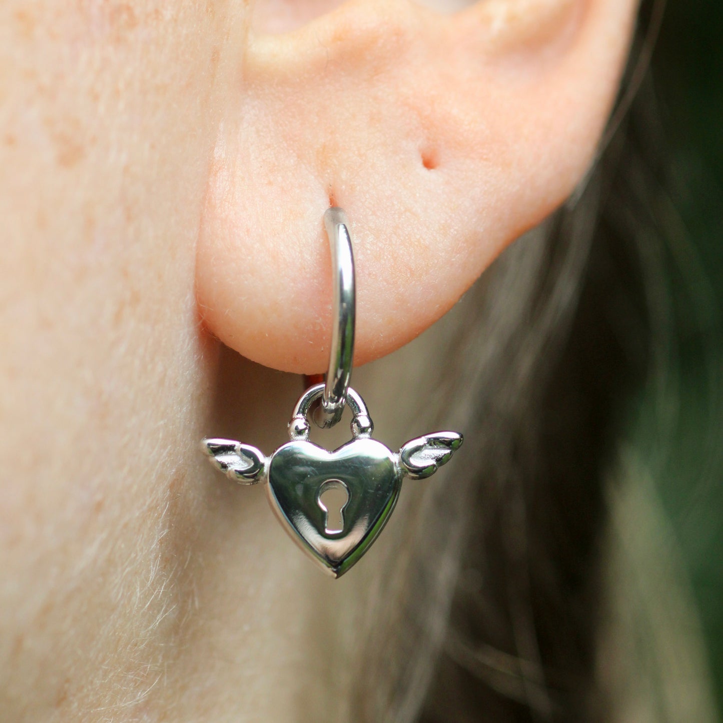 Wings Of Love Earrings - Silver