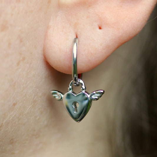 Wings Of Love Earrings - Silver
