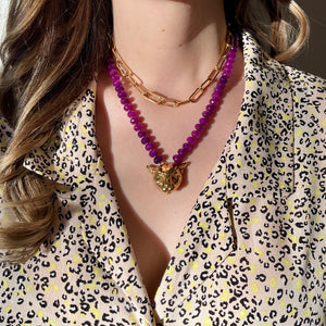 Cheetah amethyst necklace