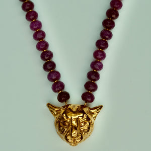 Cheetah amethyst necklace