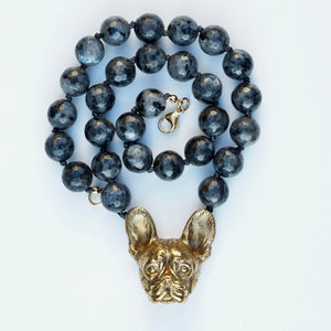 Frenchie Black Labradorite Necklace