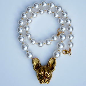 Frenchie pearl necklace