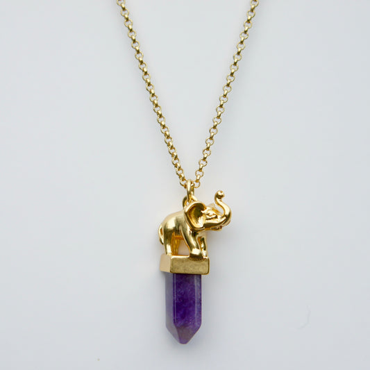 Elephant Amethyst Necklace
