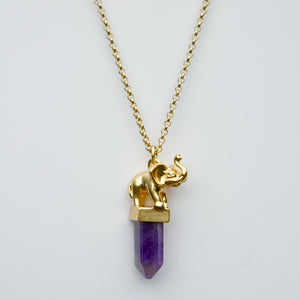 Elephant amethyst necklace