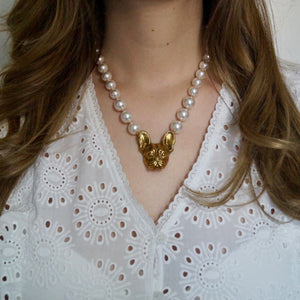 Frenchie pearl necklace