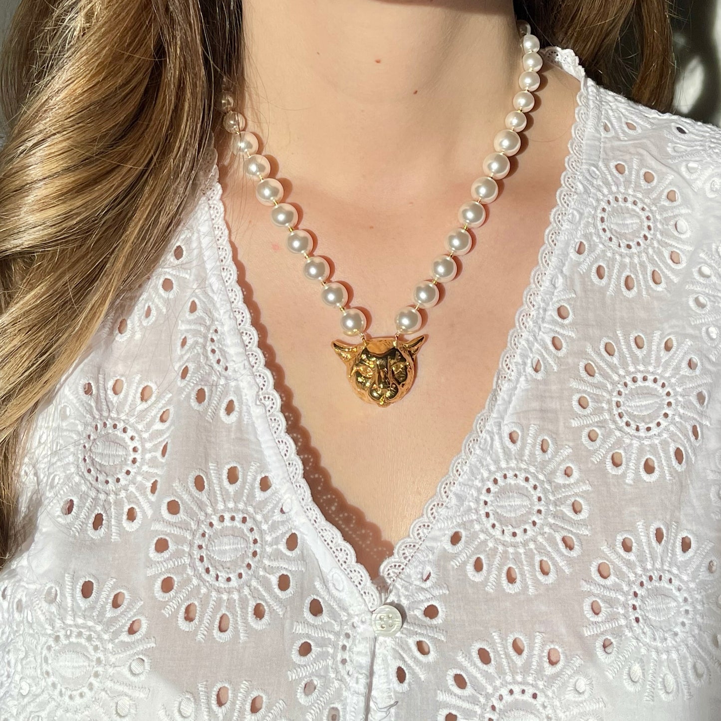 Cheetah Pearl Necklace