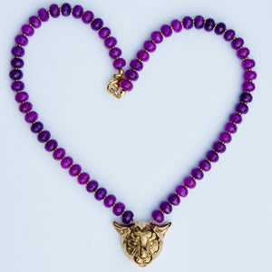 Cheetah amethyst necklace