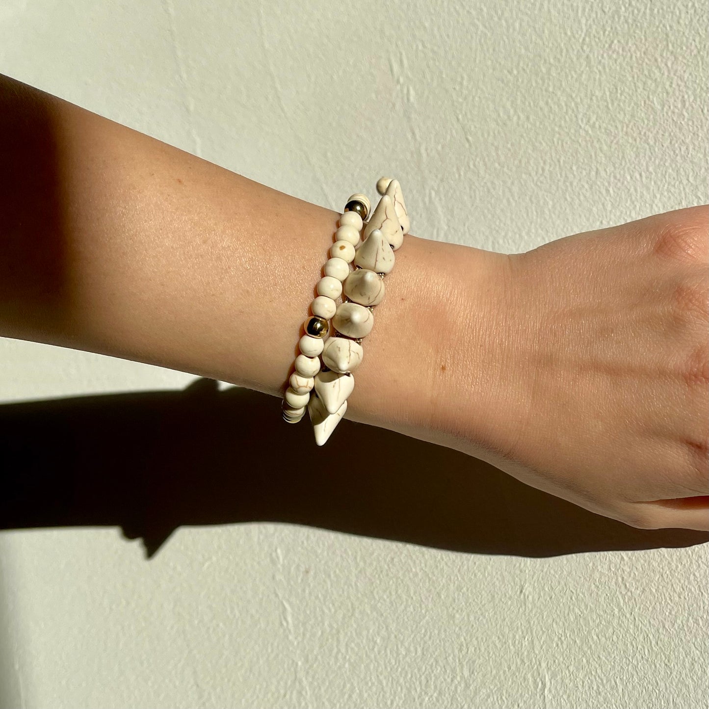Spiky Howlite Bracelets Set