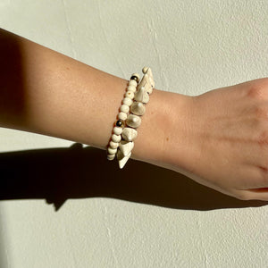 Spiky howlite bracelets set