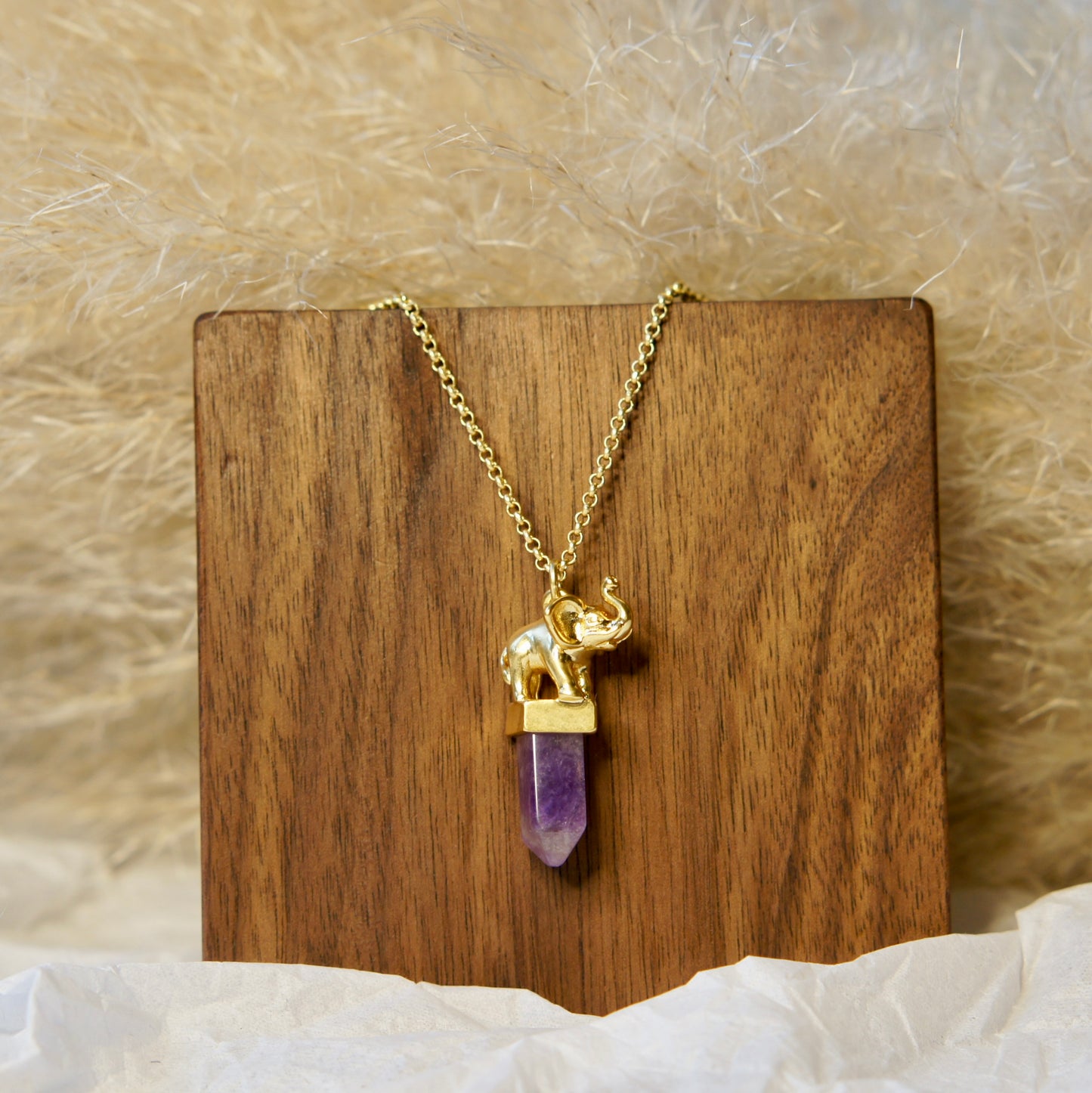 Elephant Amethyst Necklace