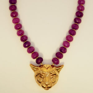 Cheetah amethyst necklace