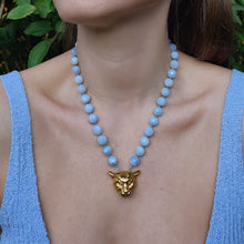 Load image into Gallery viewer, Cheetah aquamarine necklace
