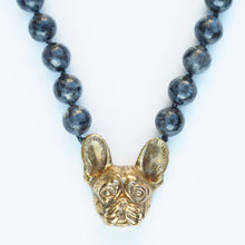 Load image into Gallery viewer, Frenchie black labradorite necklace
