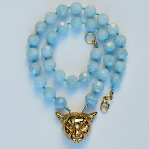 Cheetah aquamarine necklace