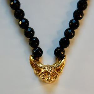 Fennec fox onyx necklace