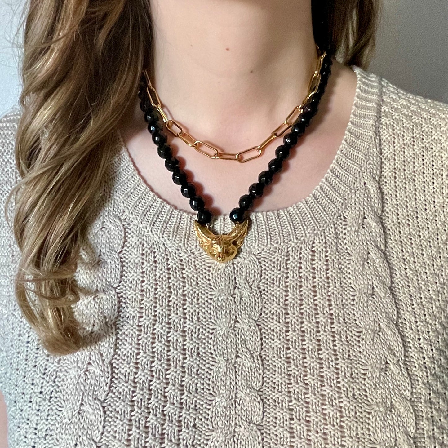 Fennec Fox Onyx Necklace