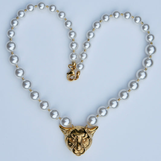 Cheetah Pearl Necklace